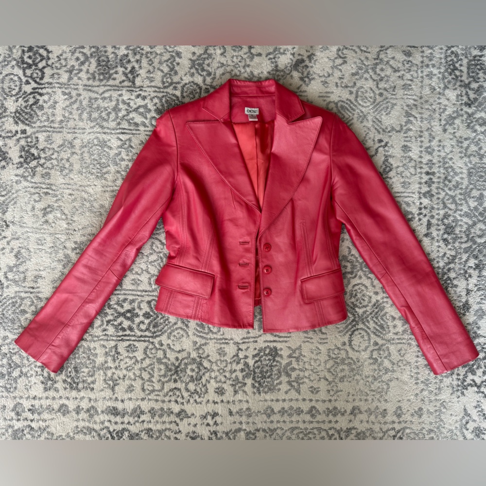 Cache Women's Pink Leather Blazer
